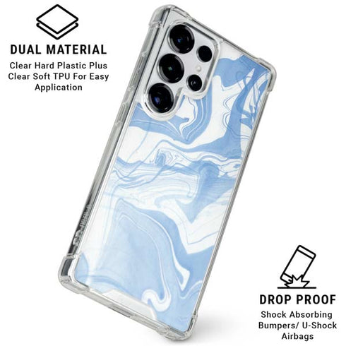 Blue Marbling Galaxy S26 Ultra Clear Case