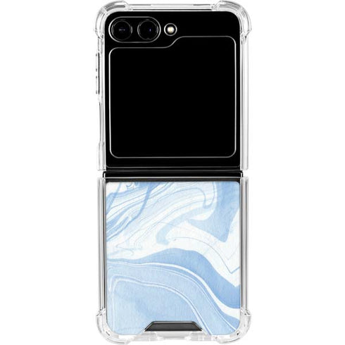 Blue Marbling Galaxy Z Flip6 Clear Case