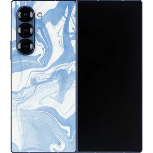 Blue Marbling Galaxy Z Fold6 Skin