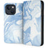 Blue Marbling iPhone 14 Folio Case