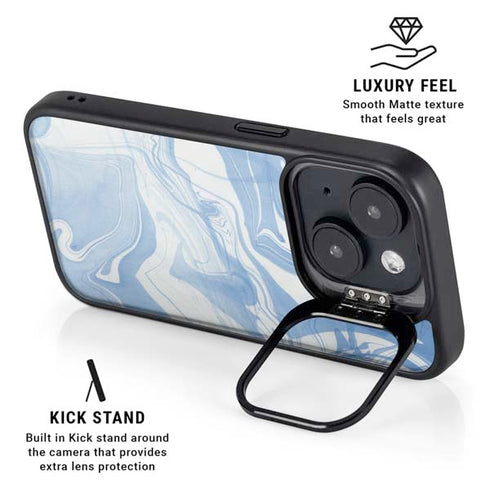 Blue Marbling iPhone 14 Plus Kickstand Case