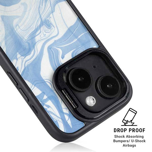 Blue Marbling iPhone 14 Plus Kickstand Case