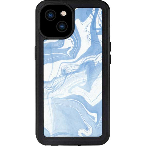 Blue Marbling iPhone 15 Plus Waterproof Case
