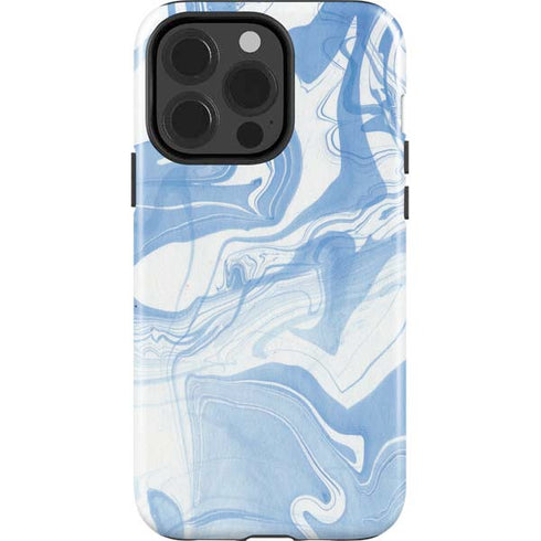 Blue Marbling iPhone 15 Pro Impact Case