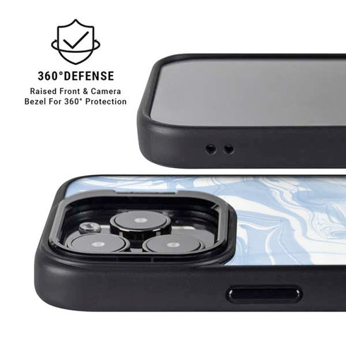 Blue Marbling iPhone 15 Pro Kickstand Case