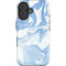 Blue Marbling iPhone 16 Impact Case