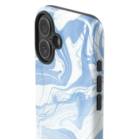 Blue Marbling iPhone 16 Impact Case