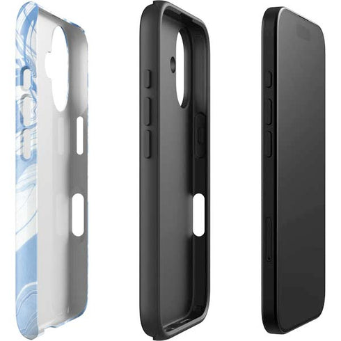 Blue Marbling iPhone 16 Impact Case
