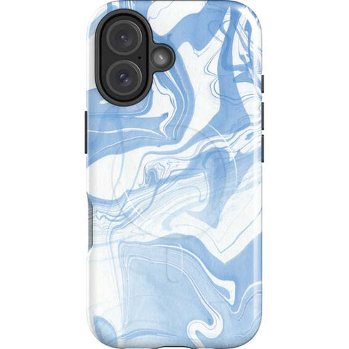 Blue Marbling iPhone 16 Magsafe Impact Case