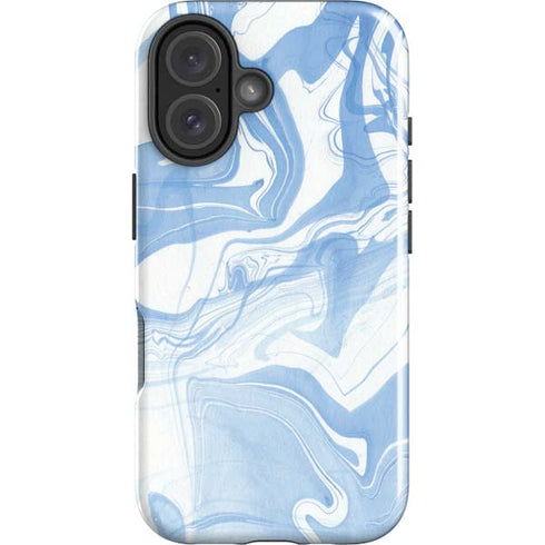 Blue Marbling iPhone 16 Plus Impact Case
