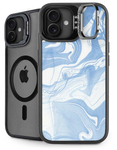 Blue Marbling iPhone 16 Plus Kickstand Case