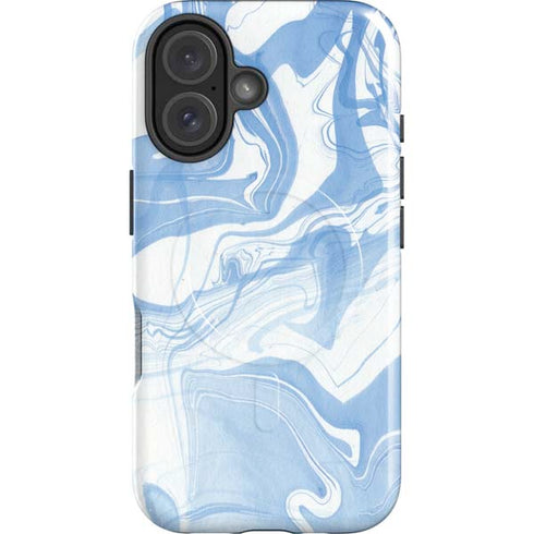 Blue Marbling iPhone 16 Plus Magsafe Impact Case