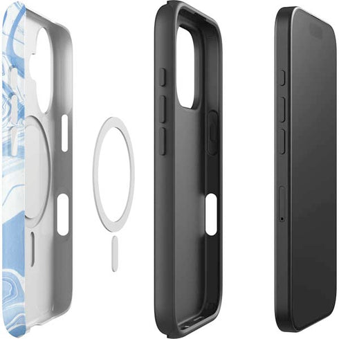 Blue Marbling iPhone 16 Plus Magsafe Impact Case