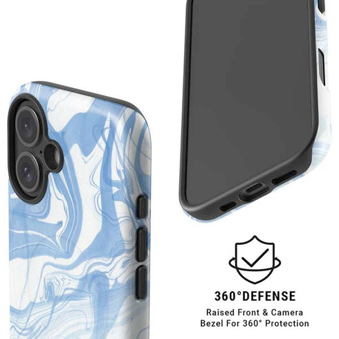 Blue Marbling iPhone 16 Plus Magsafe Impact Case