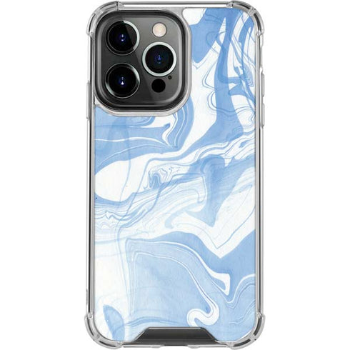Blue Marbling iPhone 16 Pro Max Clear Case