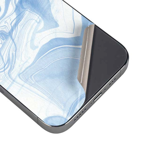 Blue Marbling iPhone 16 Pro Skin