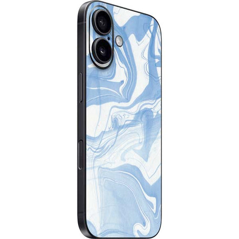 Blue Marbling iPhone 16 Skin