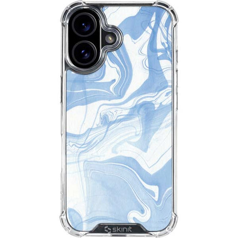 Blue Marbling iPhone 17 Clear Case