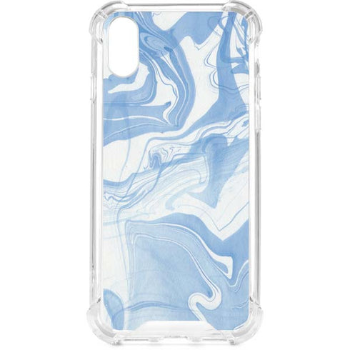 Blue Marbling iPhone XS Clear Case