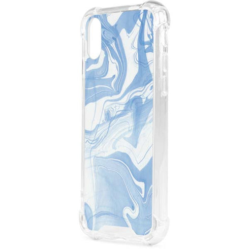 Blue Marbling iPhone XS Clear Case