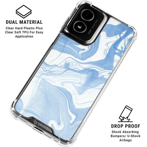 Blue Marbling Moto G Power 5G (2024) Clear Case