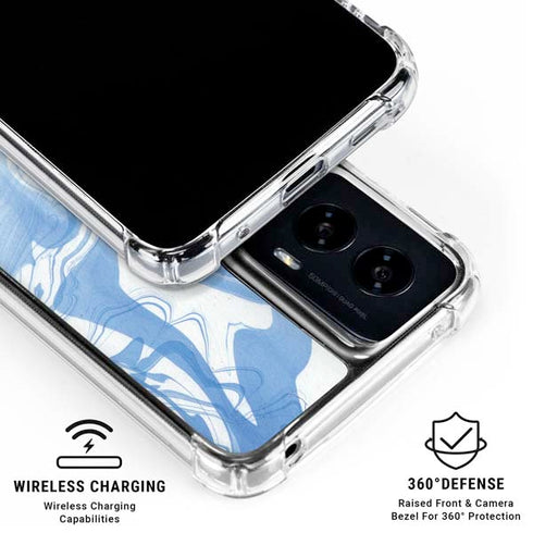 Blue Marbling Moto G Power 5G (2024) Clear Case