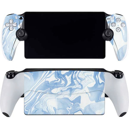 Blue Marbling PlayStation Portal Remote Player Skin