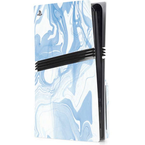 Blue Marbling PS5 Pro Disk Console Skin