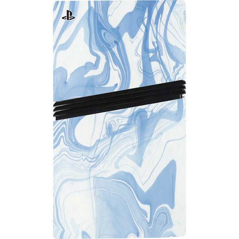 Blue Marbling PS5 Pro Disk Console Skin