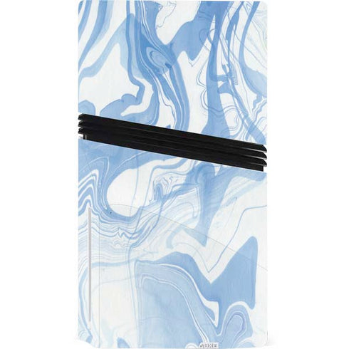 Blue Marbling PS5 Pro Disk Console Skin
