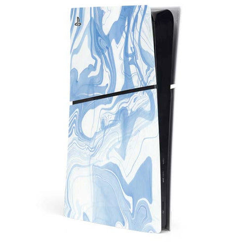 Blue Marbling PS5 Slim Digital Edition Console Skin