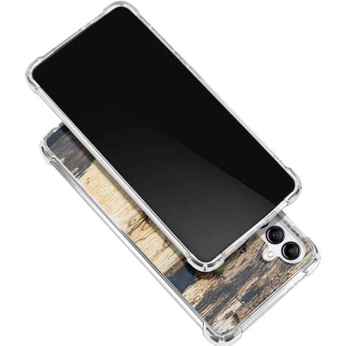 Blue Resin Wood Galaxy A16 5G Clear Case