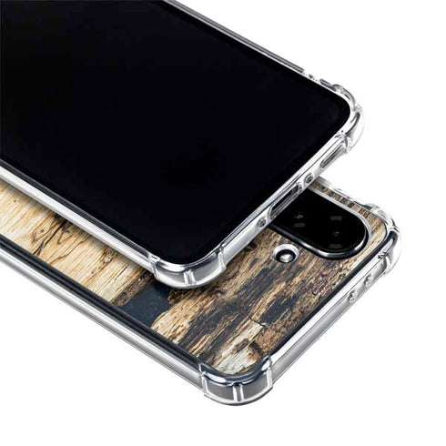 Blue Resin Wood Galaxy A36 5G Clear Case