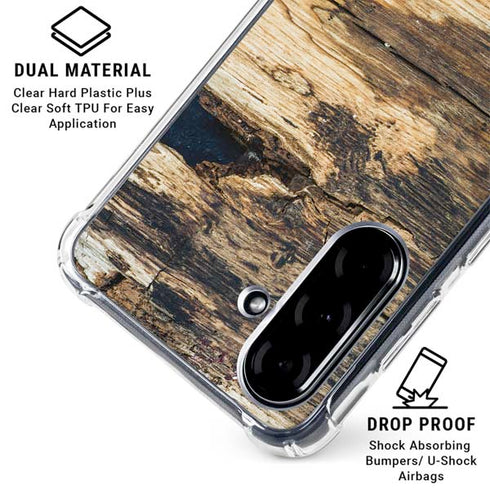 Blue Resin Wood Galaxy A36 5G Clear Case