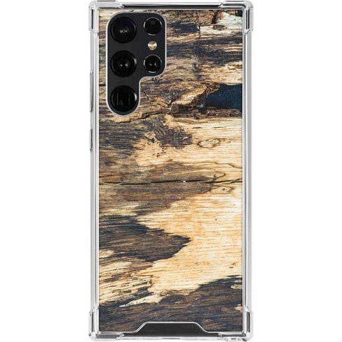Blue Resin Wood Galaxy S23 Ultra Clear Case