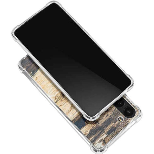 Blue Resin Wood Galaxy S24 FE Clear Case