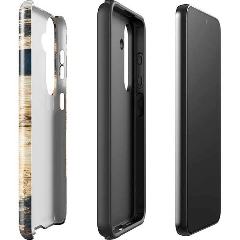 Blue Resin Wood Galaxy S25 Impact Case
