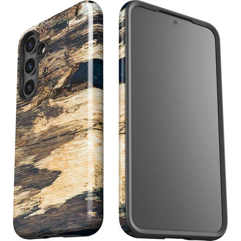 Blue Resin Wood Galaxy S25 Impact Case