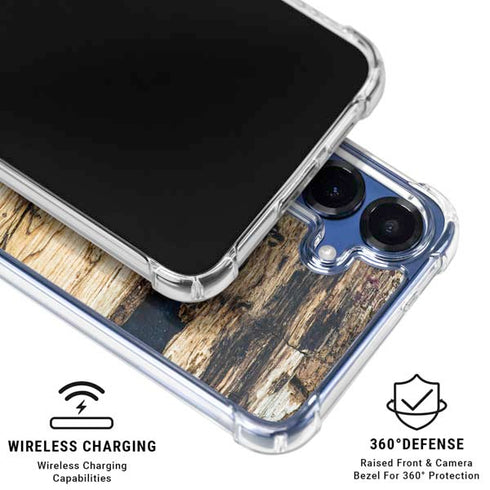 Blue Resin Wood Galaxy S25 Clear Case
