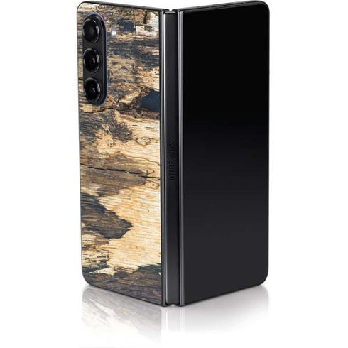 Blue Resin Wood Galaxy Z Fold5 5G Skin