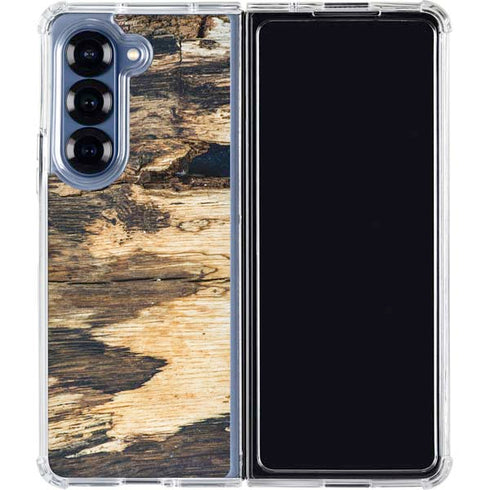 Blue Resin Wood Galaxy Z Fold6 Clear Case