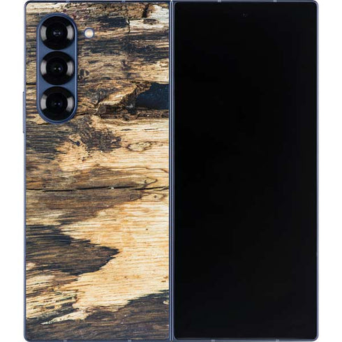 Blue Resin Wood Galaxy Z Fold6 Skin