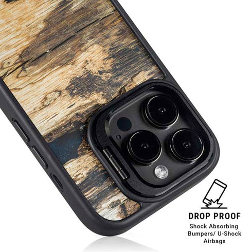 Blue Resin Wood iPhone 13 Pro Max Kickstand Case