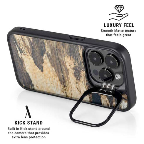 Blue Resin Wood iPhone 14 Pro Max Kickstand Case