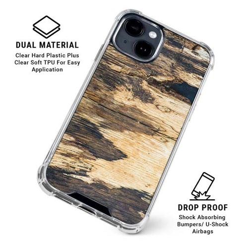 Blue Resin Wood iPhone 15 Clear Case