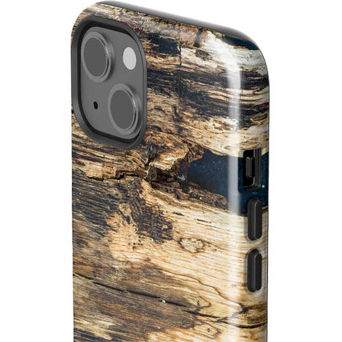 Blue Resin Wood iPhone 15 Impact Case