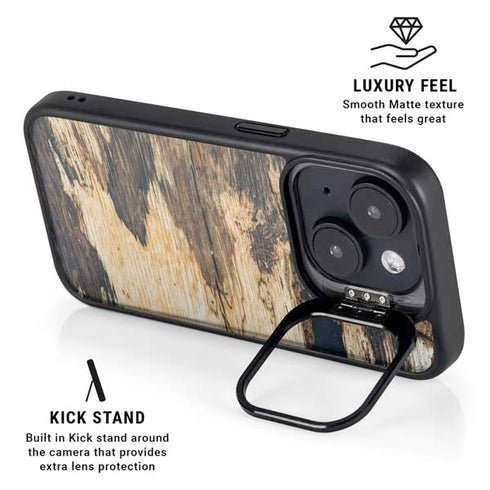 Blue Resin Wood iPhone 15 Kickstand Case