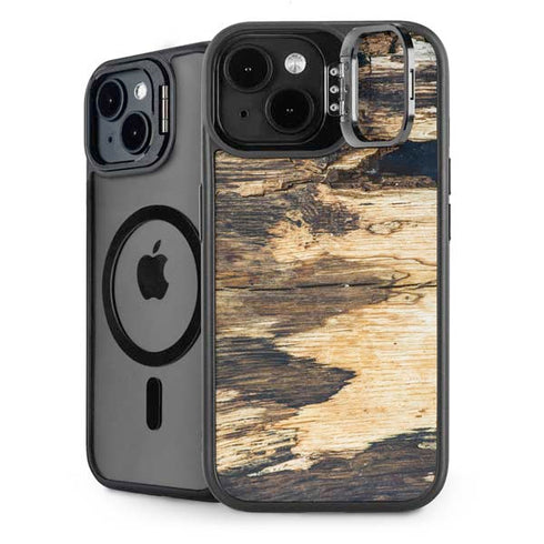 Blue Resin Wood iPhone 15 Plus Kickstand Case