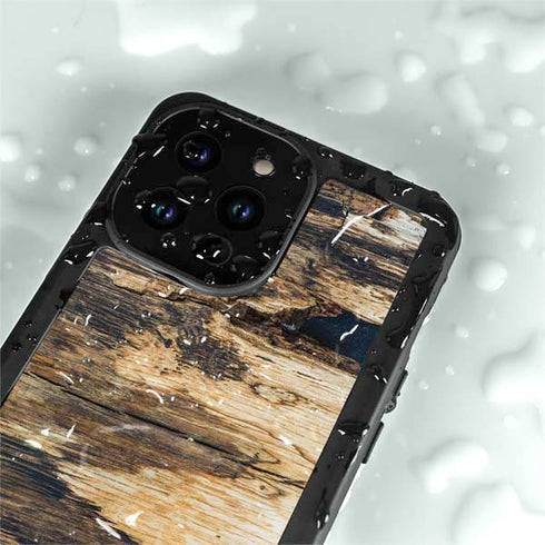 Blue Resin Wood iPhone 15 Pro Waterproof Case