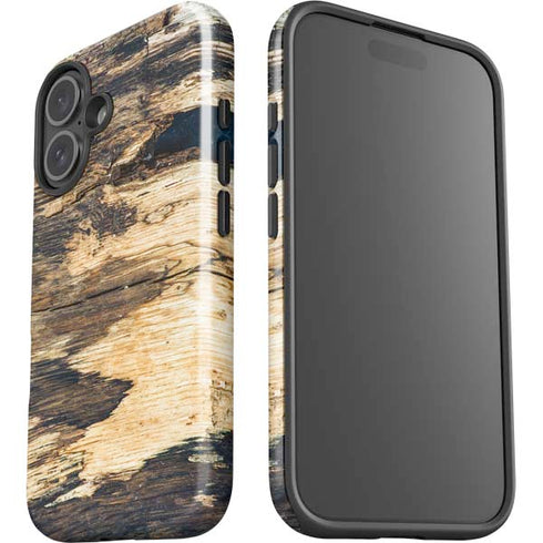 Blue Resin Wood iPhone 16 Plus Impact Case